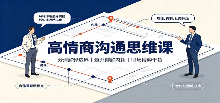 高情商沟通思维课:分清解释边界,避开辩解内耗,职场博弈干货-龙大资源