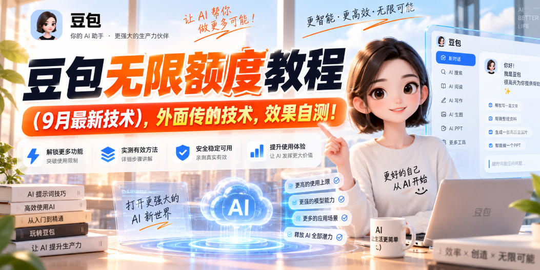 豆包无限额度教程(9月最新技术)，外面传的技术，效果自测！-龙大资源