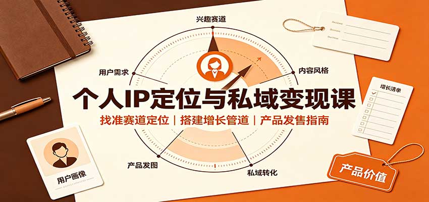 个人IP定位与私域变现课:找准赛道定位,搭建增长管道,产品发售指南-龙大资源