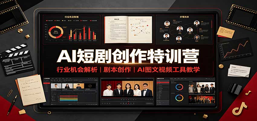 AI短剧创作特训营:行业机会解析,剧本创作,AI图文视频工具教学(文字版)-龙大资源