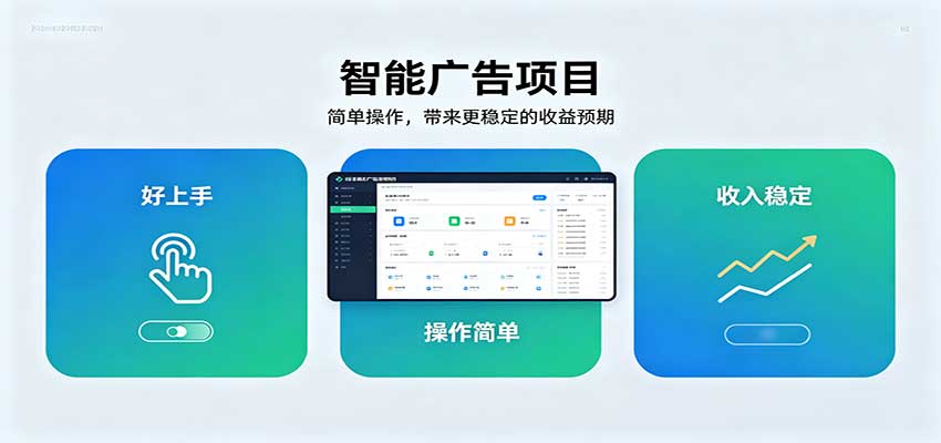 智能广告挂机项目,操作简单上手快,收益稳定可持续。稳定日入300+-龙大资源