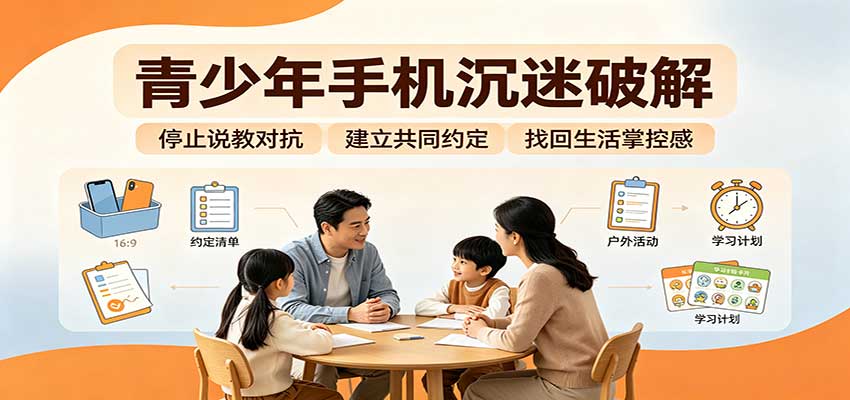 青少年手机沉迷破解:跳出管控说教思维,六步法引导孩子夺回注意力掌控权-龙大资源