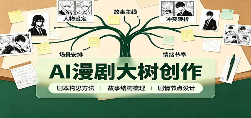 AI漫剧大树创作：剧本构思课程讲解，软件插件配置，配套工具资料完整梳理-龙大资源