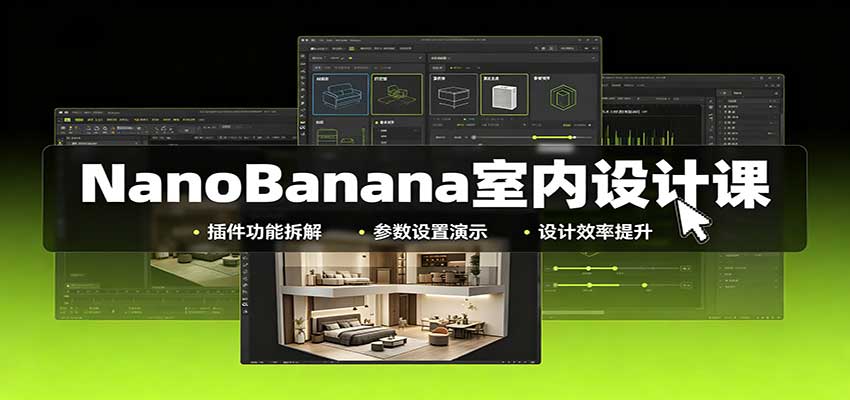 NanoBanana室内设计课:无限画布配置,插件实操,生图改图视频制作-龙大资源