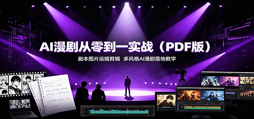 AI漫剧从零到一实战(PDF版):剧本图片运镜剪辑,多风格AI漫剧落地教学-龙大资源