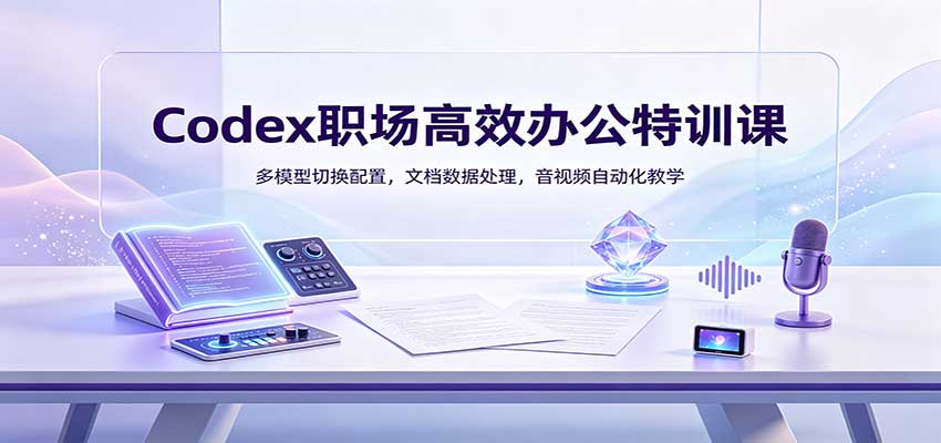 Codex职场高效办公特训课：多模型切换配置，文档数据处理，音视频自动化教学-龙大资源