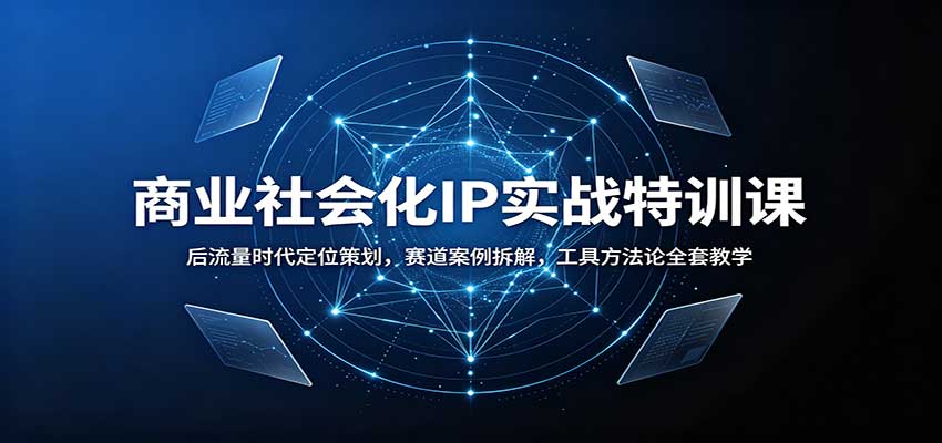 商业社会化IP实战特训课:后流量时代定位策划,赛道案例拆解,工具方法论全套教学-龙大资源