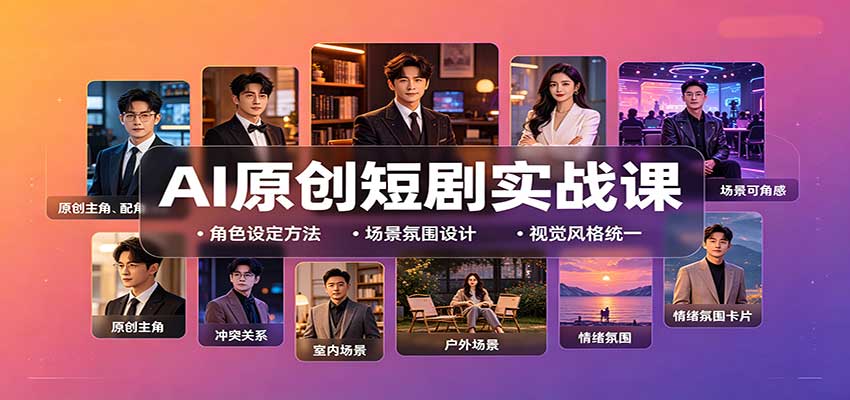 AI原创短剧实战课：从零搭建短剧创作全流程，批量产出可上线剧本-龙大资源