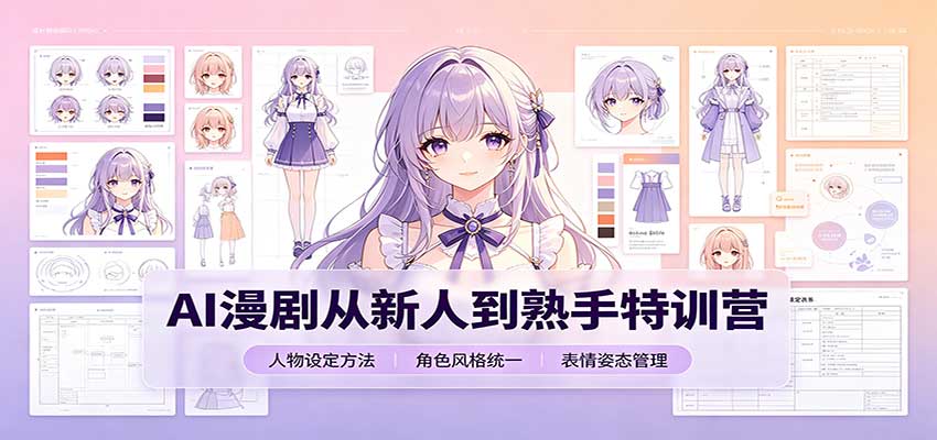 AI漫剧从新人到熟手特训营:剧本分镜创作,提示词模板,人物设定与工具资源-龙大资源