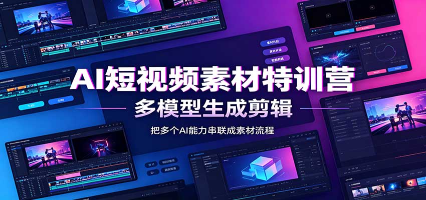 AI短视频素材特训营:Codex本地部署实操,多模型生成剪辑,爆量素材挖掘教学-龙大资源