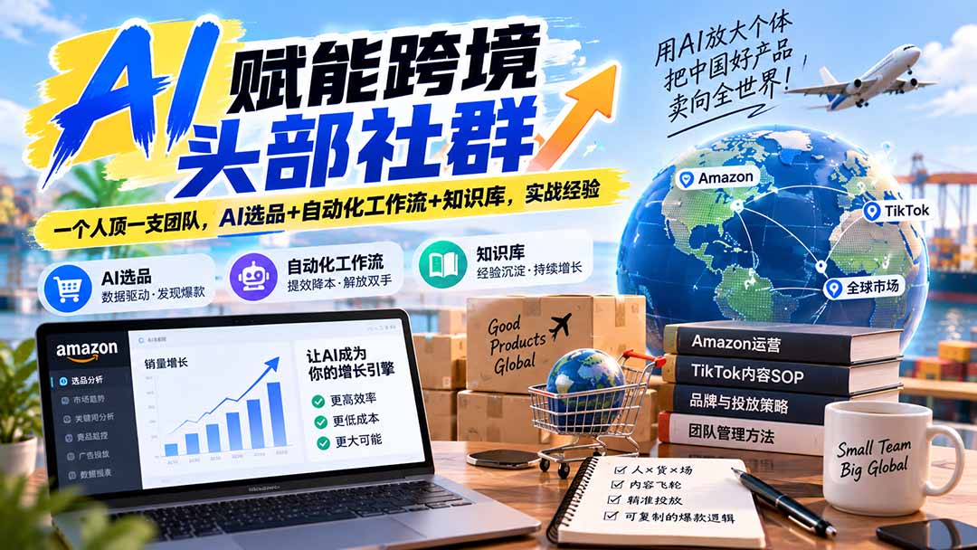 AI赋能跨境头部社群-更新9月:一个人顶一支团队,AI选品+自动化工作流+知识库,实战经验-龙大资源