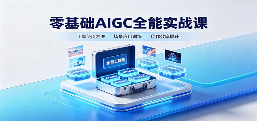 零基础AIGC全能实战课：覆盖绘画、影音、PPT、小说多场景AI创作-龙大资源