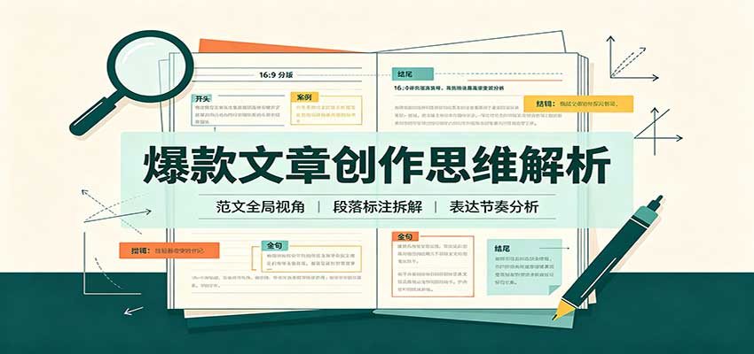 爆款文章创作思维解析：全局视角拆解范文，梳理行文逻辑，搭配真实拆文实操案例-龙大资源