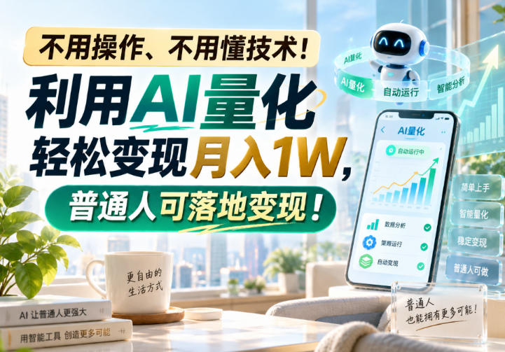 不用操作、不用懂技术!利用AI量化轻松变现月入1W,普通人可落地变现!【揭秘】-龙大资源