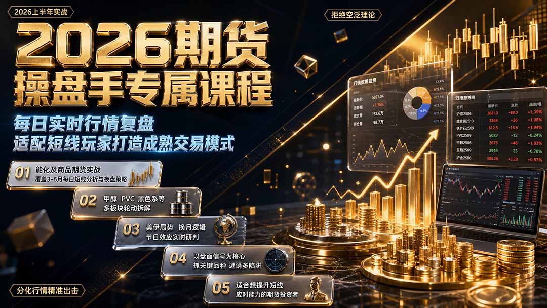 2026期货操盘手专属课程-更新8月,每日实时行情复盘,适配短线玩家打造成熟交易模式-龙大资源
