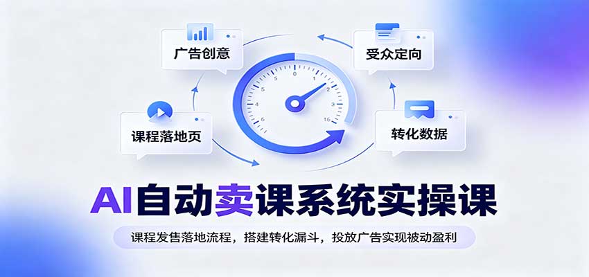 AI自动卖课系统实操课：课程发售落地流程，搭建转化漏斗，投放广告实现被动盈利-龙大资源