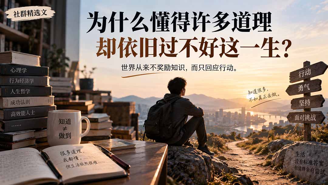 社群精选文：为什么懂得许多道理却依旧过不好这一生？-龙大资源
