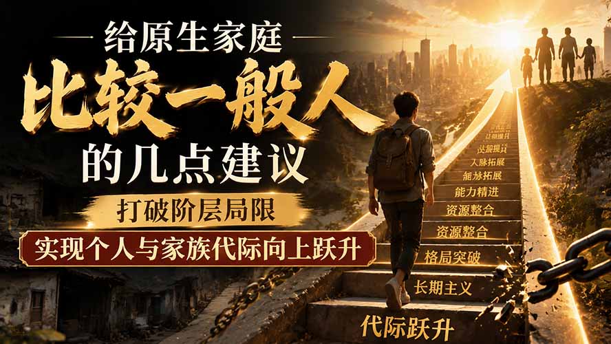 付费文章:给原生家庭比较一般人的几点建议,打破阶层局限,实现个人与家族代际向上跃升-龙大资源