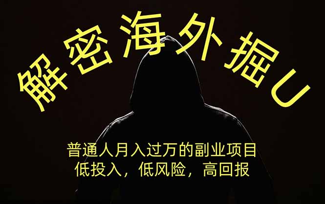 解密海外掘U,普通人月入过万的副业项目,低投入、低风险高回报,没有之一-龙大资源