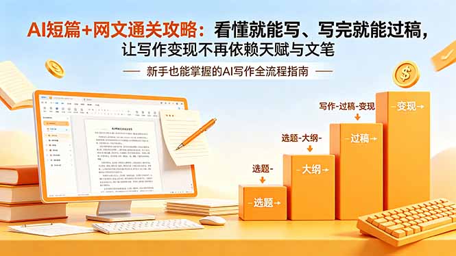 AI短篇+网文通关攻略-更新:看懂就能写、写完就能过稿,让写作变现不再依赖天赋与文笔-龙大资源