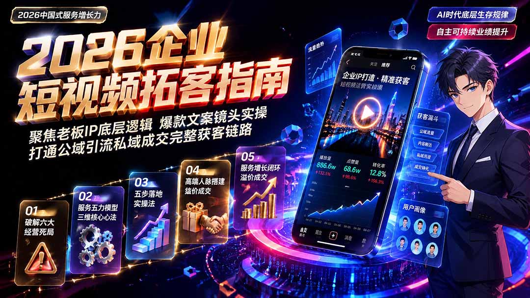 2026AI时代服务增长力实战课-无水印|五力模型三维心法教学,破解门店客源流失低价内卷实现长效业绩增长-龙大资源