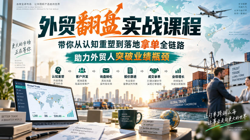 外贸翻盘实战课程，带你从认知重塑到落地拿单全链路，助力外贸人突破业绩瓶颈-龙大资源