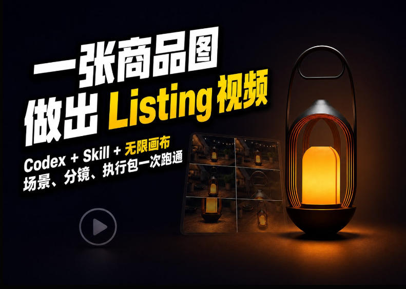 Codex+无限画布,把一张商品图变成可执行的Amazon Listing视频-龙大资源
